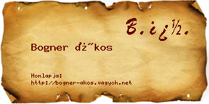 Bogner Ákos névjegykártya