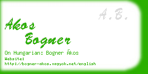 akos bogner business card